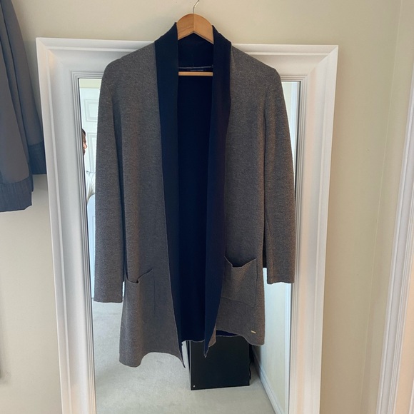 XS Tommy Hilfiger Grey/Navy Cardigan - Picture 6 of 8